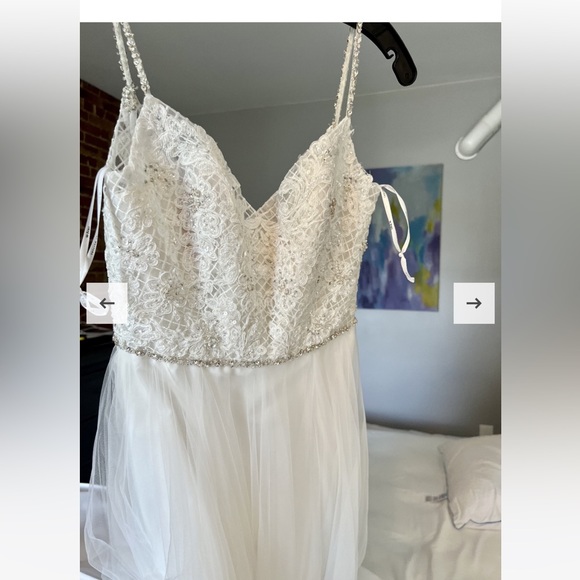 WTOO BY WATTERS Jura Wedding Dress Bridal Gown Size 2 (2P Petite) White Beaded - Picture 8 of 11